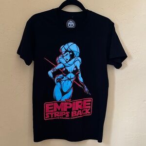 STAR WARS Burlesque Parody Empire Strips Back Black Graphic Tee - Unisex Size S